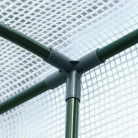 Outsunny 5' x 4' x 7' Outdoor Lean-to Walk-in Garden Greenhouse with Roll-Up Door Hot House for Plants Herbs Vegetables, White(m-10)