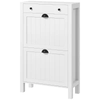 HOMCOM Shoe Storage Cabinet with 2 Flip Drawers for 8 Pairs of Shoes(m-11)