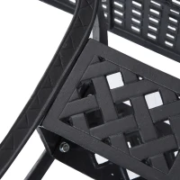Outsunny 36" Patio Dining Table, Outdoor Bistro Table with 2" Umbrella Hole, Cast Aluminum Frame, For Garden, Balcony, Black(m-10)