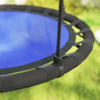 Qaba 39 inch Saucer Tree Swing Set for Kids with Adjustable Hanging Ropes for Outdoor, Backyard, Navy Blue(m-7)