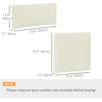 Outsunny Replacement Cushions for Rattan Furniture, 14 Piece Outdoor Seat Cushion Pad for Patio Set, 7 Seat and 7 Back, Cream(m-3)