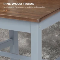 HOMCOM Farmhouse Wooden Dining Chairs Set of 2 with Cross Back, Grey(m-6)