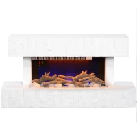 HOMCOM 32 Inches Freestanding Electric Fireplace with Mantel, 1500W Replaceable Fireplace Insert Heater with Timer, White(m-11)