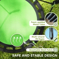 Qaba 39 inch Saucer Tree Swing Set for Kids with Adjustable Hanging Ropes for Outdoor, Backyard, Green(m-4)