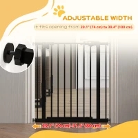 PawHut 30 Inch Tall Pet Gate with Door Dog Gate and Barrier Indoor for Stairs, Pressure-Mounted Safety Gate, Black(m-7)