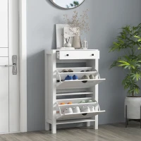 HOMCOM Shoe Storage Cabinet with 2 Flip Drawers for 8 Pairs of Shoes(m-10)