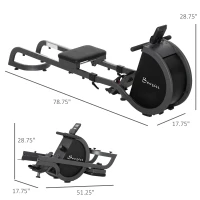 Soozier Rowing Machine with 16 Adjustable Resistance Levels Magnetic Foldable Rower with 2 Aluminum Slide Rails, Digital Monitor, for Home Use, Gym, Office(m-3)