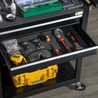 DURHAND 6-Drawer Tool Chest Set with 4 Wheels, Lockable Rolling Tool Box and Storage Cabinet for Garage Factory Workshop, Black(m-10)