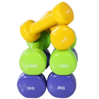 Soozier 22lbs. Colorful Dumbbell Weights Set Home Exercising Toning w/ Carry Case PU Cover Premium Weight Lifting Home Gym(m-10)