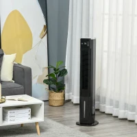 HOMCOM 42" Portable Evaporative Air Cooler, 3-In-1 Ice Cooling Fan Humidifier with Remote, Timer, Oscillating, LED Display, and 1.6 Gal Water Tank, Black(m-10)