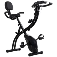 Soozier 3 in 1 Folding Exercise Bike, Foldable Stationary Bike with 8-Level Magnetic Resistance, Adjustable Seat, Black(m-11)