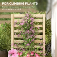 Outsunny Wood Planter Box with Trellis for Climbing Plants, Raised Garden Bed for Outdoor Flowers Herbs, 91"x24"x43", Natural(m-4)