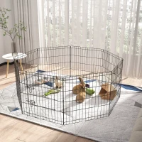 PawHut 24inch Foldable Metal Exercise Pet Playpen Yard Dog Puppy Kennel Cage 8 Panel(m-1)