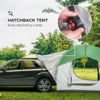 Outsunny 2000mm Waterproof SUV Tent, Car Tent with 3 Doors and Mesh Window, for 5-6 Person Camping Travel, Gray and Green(m-4)