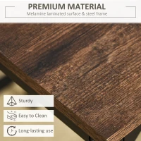 HOMCOM 5 Pieces Industrial Rectangular Bar Table Set, Dining Table Set Breakfast Table with 4 Stools for Dining Room, Kitchen, Dinette, Rustic Brown(m-7)