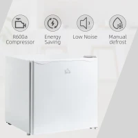 HOMCOM 1.1 Cu. Ft. Mini Freezer, Compact Upright Freezer with Reversible Door, Removable Shelf, Adjustable Temperature, White(m-9)