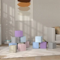Soozier 12 Piece Soft Play Blocks Soft Foam Toy Building And Stacking Blocks - Multicolours(m-9)