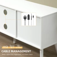 HOMCOM Modern TV Stand Cabinet with Foldable Drawers and Shelves for Living Room, Bedroom, White(m-6)