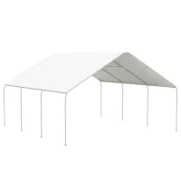 Outsunny 19' x 19.5' Carport, Portable Garage and Patio Canopy Tent, Anti-UV Cover for Car, Truck, Boat, Catering, Wedding(m-11)