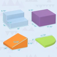 Qaba Foam Play Set for Toddlers and Children Crawling or Sliding, Assorted(m-3)