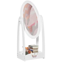 HOMCOM Full Length Mirror for Children, Adjustable to be Viewed From Multiple Angles Dress-up and Make-up, White(m-1)