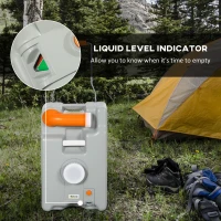 Outsunny 5.8 Gallon RV Waste Tank, Water Container with Collapsible Handle and Wheels, Portable Water Tank for Camping, Grey(m-7)