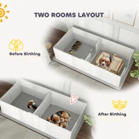 PawHut Whelping Box for Dogs and Puppies w/ Waterproof Pee Pad & Adjustable Door for Medium, Small Dogs, 77" x 38" x 19"(m-5)