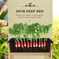 Outsunny 39'' x 28'' Raised Garden Bed with Legs, Elevated Wooden Planter Box with Bed Liner for Vegetables, Flowers Herbs, Backyard Patio Balcony Use(m-5)