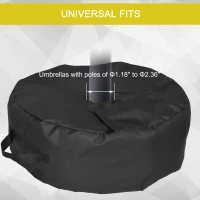 Outsunny 19" Round Patio Umbrella Base Weight Sand Bag Weather Resistant Garden Parasol Weight Base Stand Holder Weights  w/ Scoop Up 88lbs Black(m-5)