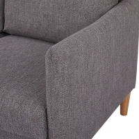 HOMCOM 54" Loveseat Sofa for Bedroom, Modern Love Seats Furniture, Upholstered Small Couch for Small Space, Dark Grey(m-9)