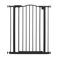 PawHut Extra Tall Dog Gate with Door, Pressure Fit, Auto Close, Double Locking for Doorways Hallways Stairs, 29"-32", Black(m-11)