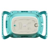 Qaba 4-IN-1 Folding Baby Bathtub 4pcs Esthetic Basin with Sucker Seat Non-Slip Support Safer Portable, Green(m-8)