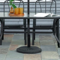 Outsunny Patio Umbrella Base Stand, Round Cement Parasol Holder for Outdoor, Patio, Garden, Beach, Fits Φ1.4", Φ1.5" and Φ 2" Pole, Black(m-1)