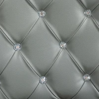 Vinsetto Button Tufted Desk Chair, Home Office Chair with Padded Armrests, Adjustable Height and Swivel Wheels, Gray(m-8)