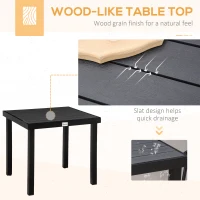 Outsunny 5 Piece Outdoor Furniture Patio Dining Set For 4, Square Outdoor Dining Table, Adjustable Reclining Folding Chairs, Black(m-7)