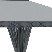 Outsunny 10'x13' Soft-top Patio Gazebo Double-Tiered covered Steel Gazebo with Curtain, Grey(m-7)