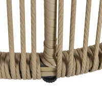 Outsunny 3 Pieces Wicker Patio Furniture Set, Rattan Bistro Set with Coffee Table and Cushions, Outdoor Conversation Set for Garden, Porch, Balcony, Coffee and White(m-10)