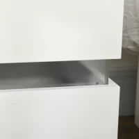HOMCOM Modern Nightstand, Bedside Table with 2 Drawers, USB Powered RGB LED Lights, Remote for Bedroom, White(m-10)