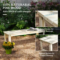 Outsunny 2-Seat Wood Garden Bench, Patio Bench Outdoor Bench with Slatted Seat, Backless Front Porch Bench for Park, Garden, Poolside, Deck, Nature Wood(m-5)