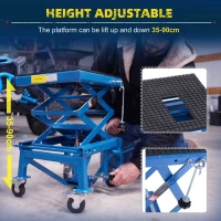 DURHAND 300 lbs Hydraulic Motorcycle Scissor Jack Lift Foot Step Wheels for Small Dirt Bikes(m-5)