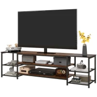 HOMCOM Industrial TV Cabinet, TV Stand for TVs Up to 80" with Storage Shelf and Steel Frame(m-11)