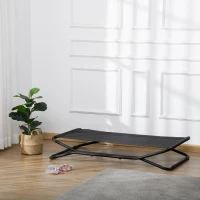 PawHut 47.5" Elevated Foldable Cool Dog Bed for Medium Dog, Indoor Outdoor Raised Pet Cot with Breathable Mesh, Black(m-8)
