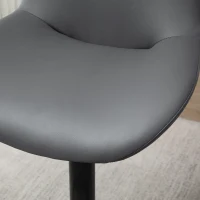 HOMCOM PU Leather Bar Stools Set of 2, Adjustable Height Swivel Bar Chairs with Footrest for Home Pub Area, Grey(m-10)