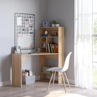 HOMCOM Nordic Style Computer Desk, Dining Table, Workstation PC Laptop Writing Table with Hutches Storage Shelf Oak(m-8)