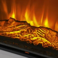 HOMCOM 27" Freestanding Electric Fireplace with Mantel, 1400W Replaceable Fireplace Insert Heater with Timer, White(m-9)
