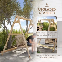 Outsunny 770lbs Porch Swing Frame, Heavy Duty A-Frame Hanging Chair Stand Only with Reinforced Bars for Porch, Garden, Backyard(m-5)