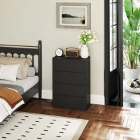 HOMCOM 4 Drawer Chest Storage Cupboard Freestanding Drawer Unit, Black(m-8)