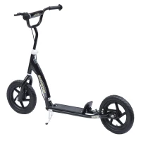 HOMCOM Kids Scooter Street Bike Bicycle for Teens Ride on Toy w/ 12" EVA Tyres for 5-12 Year Old Black(m-11)