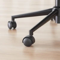 HOMCOM Office Chair, Fabric Study Chair, Mid-Back Tufted Desk Chair with Swivel Wheels, Adjustable Height, Grey(m-9)