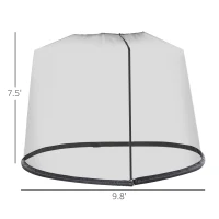 Outsunny 7.5FT Patio Umbrella Net, Universal Canopy Mesh Netting with Zipper Door, Weight & Draw String for Umbrella Table or Outdoor Seating, Black(m-3)